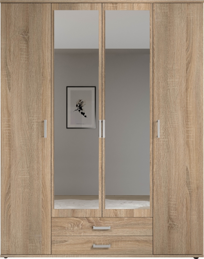 Kleiderschrank >Karl< in Eiche Sonoma - 159x196x54cm (BxHxT) Bild 1