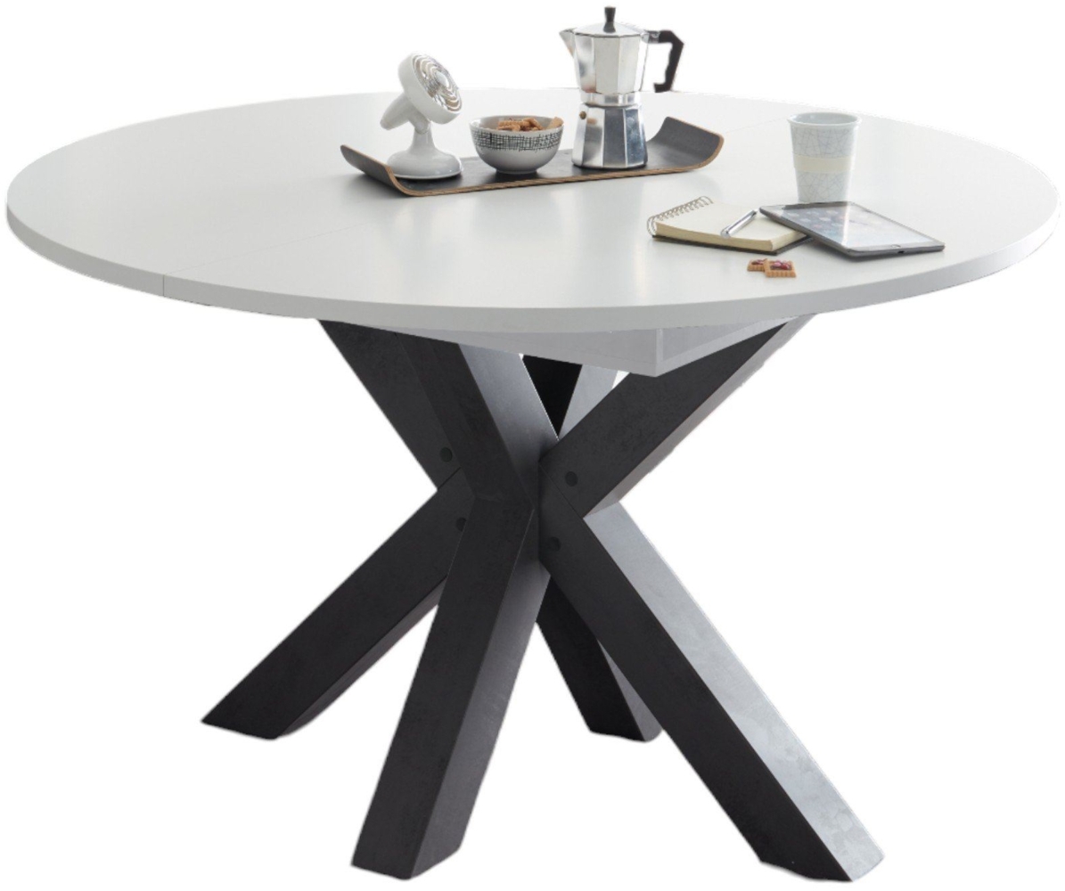 Edda' Esstisch ausziehbar, Graphit/Weiß matt, 110x78 cm Bild 1