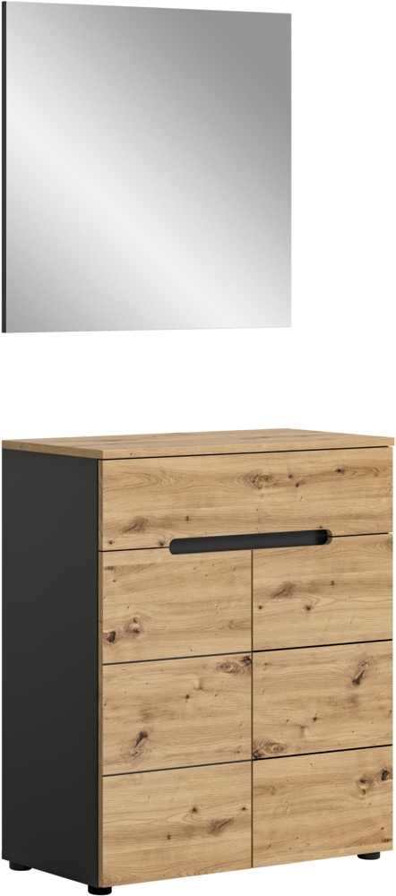 Garderobenmöbel-Set CANU 2-teilig - Basalt grau/Artisan Eiche Dekor Bild 1