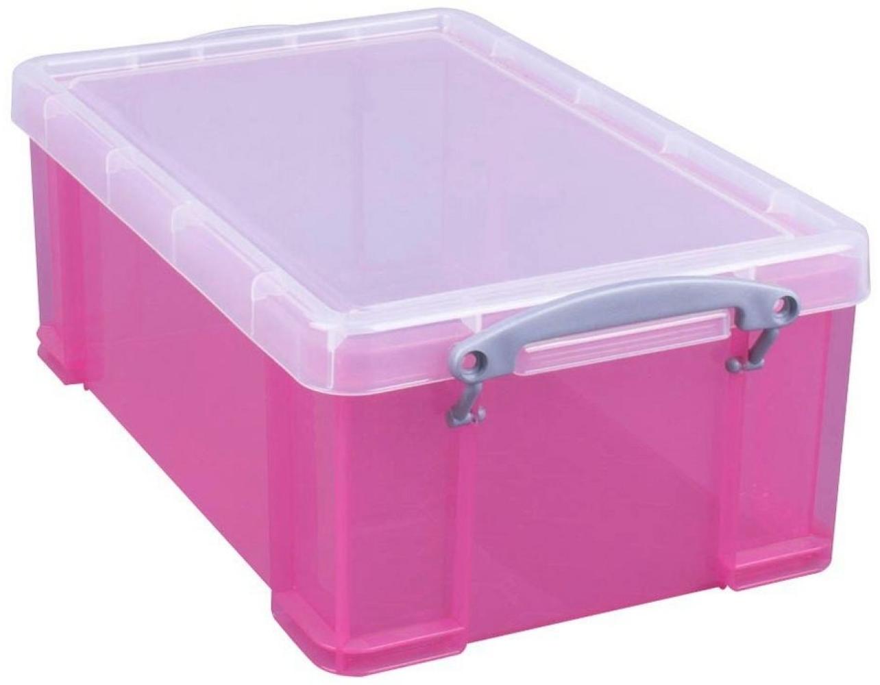 Really Useful Box Aufbewahrungsbox 9,0 l - 39,5 x 25,5 x 15,5 cm transparent, pink Bild 1