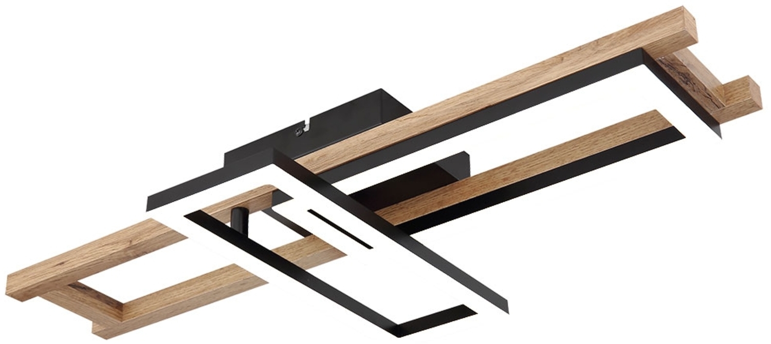 LED Deckenleuchte, Holz Optik, verstellbar, L 69 cm Bild 1
