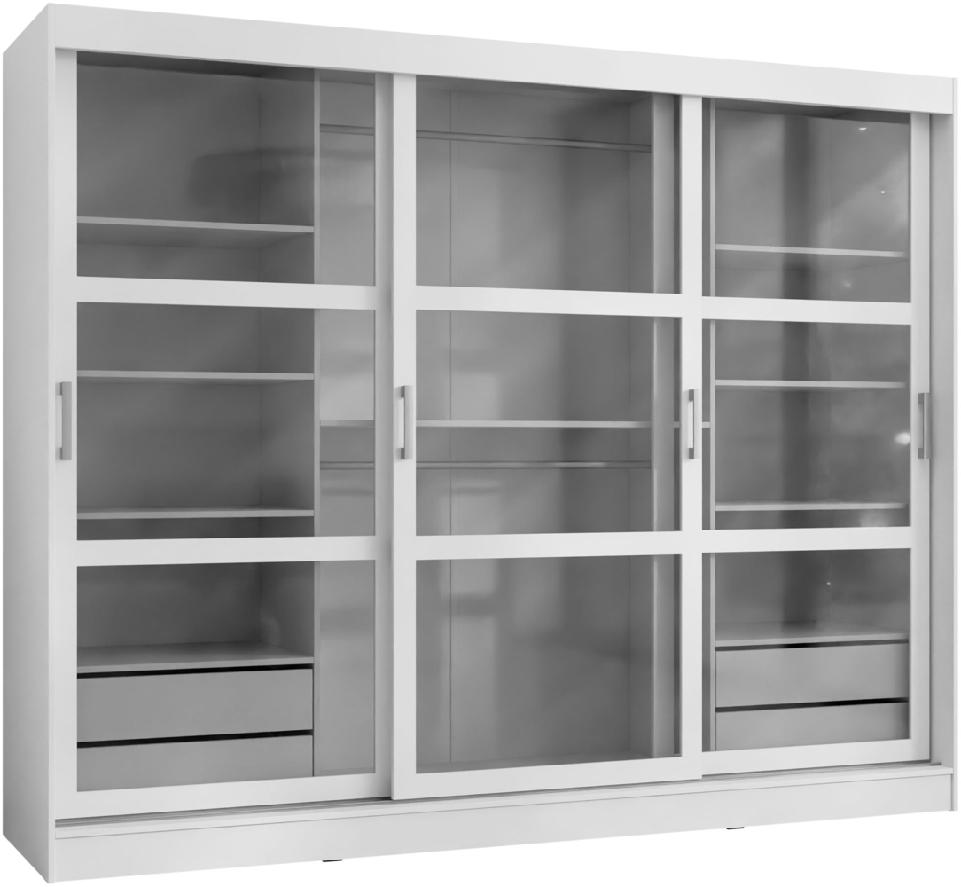 Kleiderschrank Norilo 250 (Farbe: Weiß, ohne Beleuchtung) Bild 1