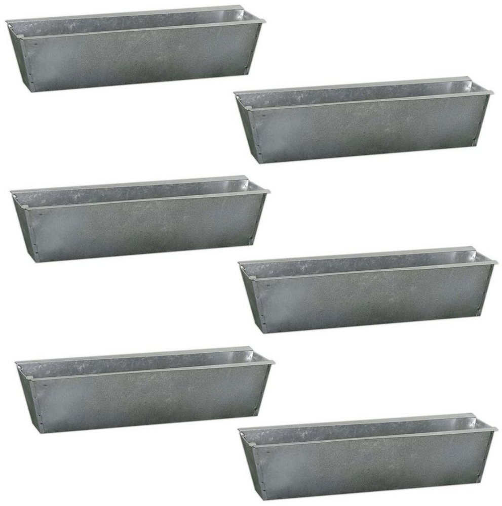 HAC24 Blumenkasten Pflanzkasten Europalette Hochbeet Euro Palette Pflanzkübel (6 Stück), Zink, 38 x 12 x 9 cm Bild 1