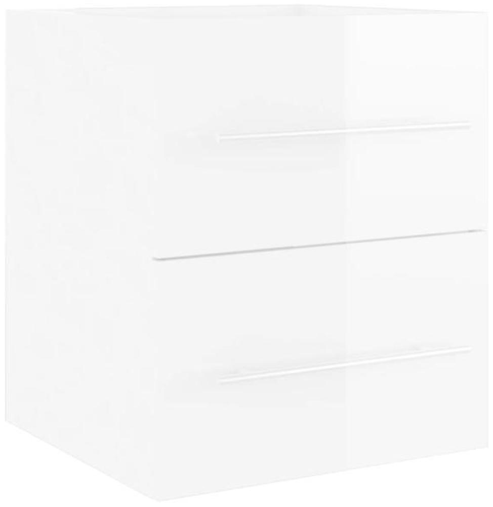 vidaXL Waschbeckenunterschrank Hochglanz-Weiß 41x38,5x48 cm Bild 1