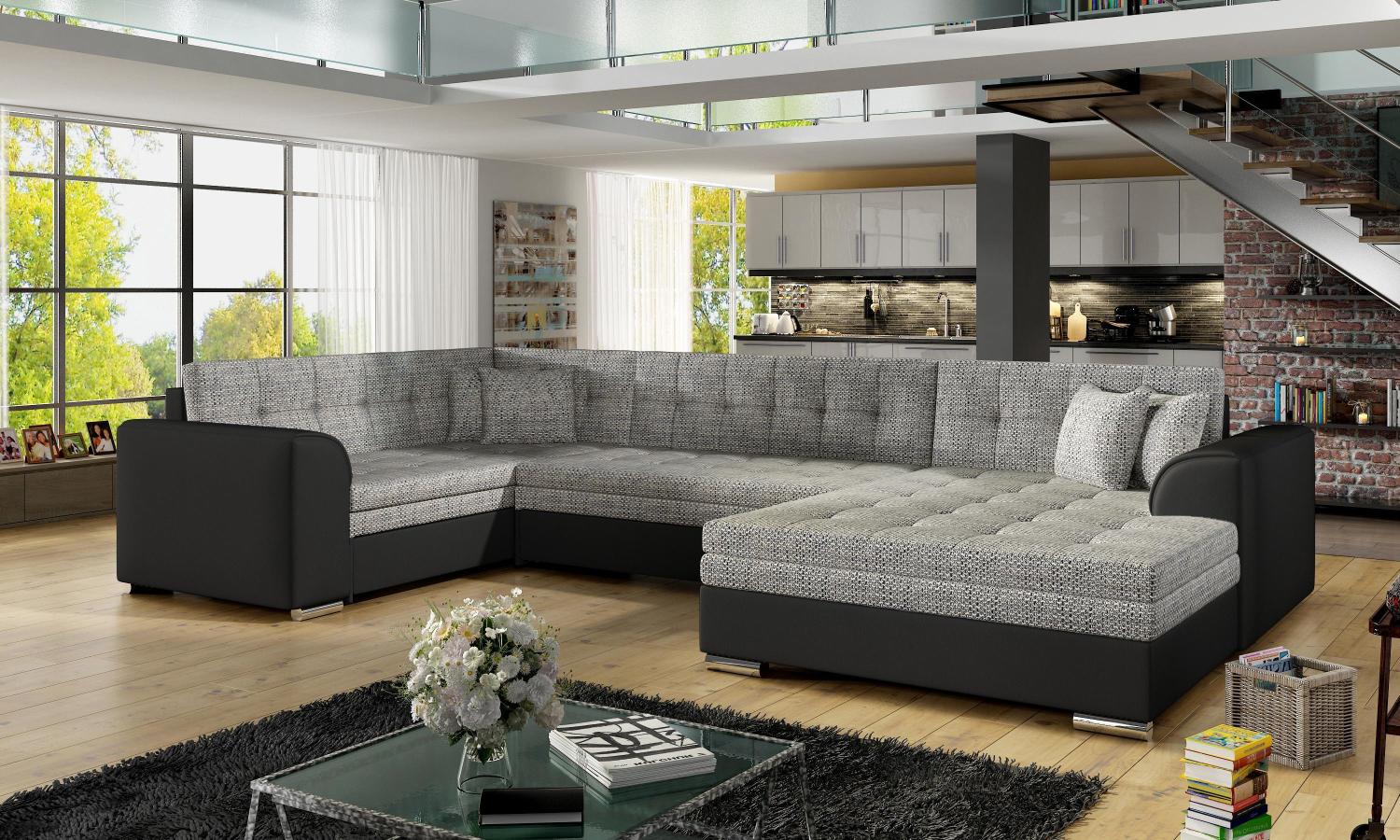 Wohnideebilder Damario Grau Ecksofas & Eckcouches Dam_11 Bild 1