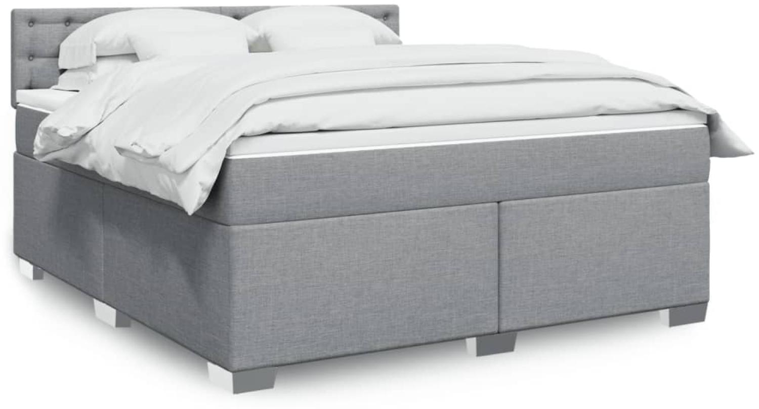 vidaXL Boxspringbett mit Matratze Hellgrau 180x200 cm Stoff 3285981 Bild 1