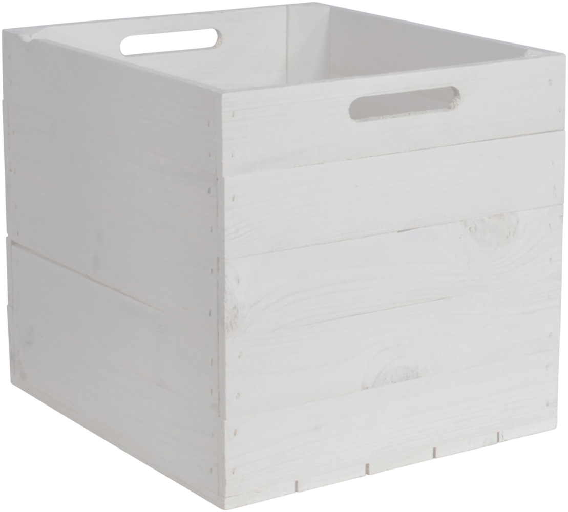 CHICCIE Kallax Holzkiste Karl - Aufbewahrungsbox Weiß 33x38x33cm Bild 1