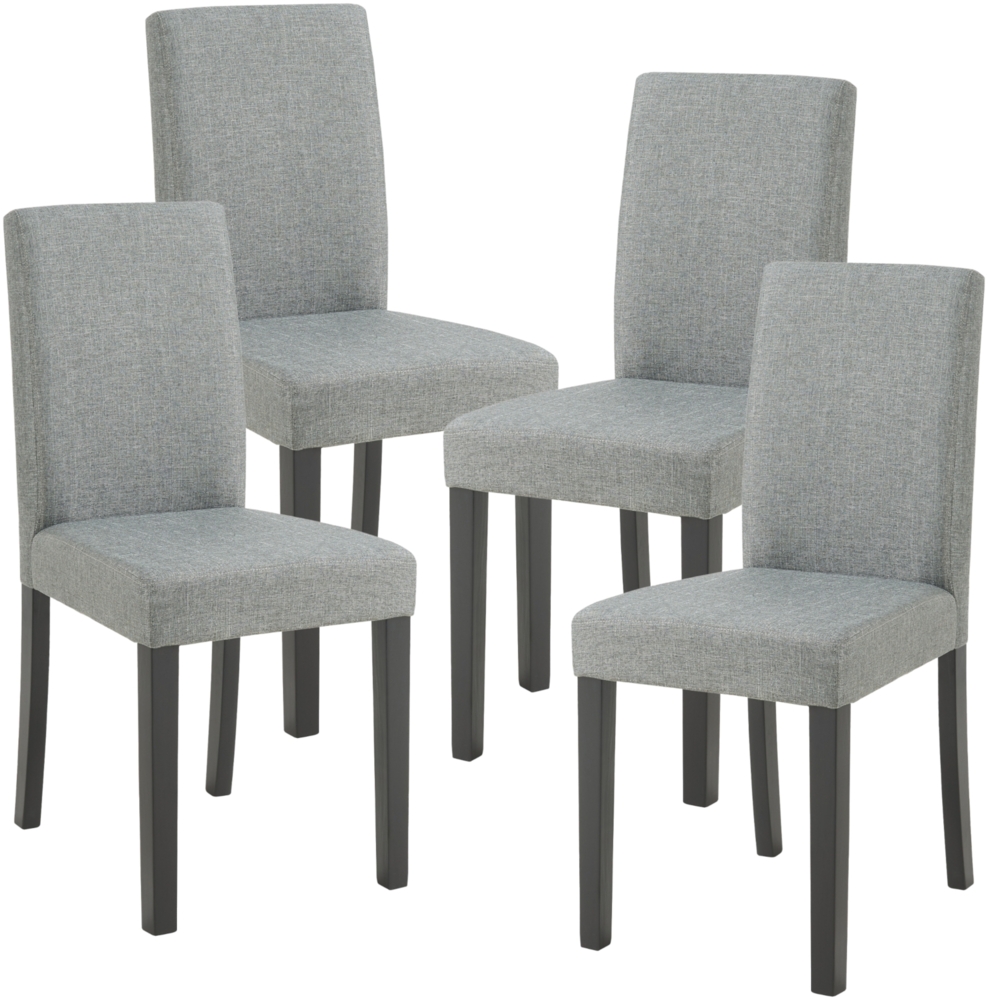 Esszimmerstuhl Hamburg 4er Set Textil Hellgrau [en. casa] Bild 1
