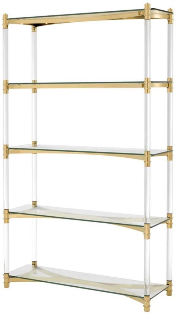 Casa Padrino Wohnzimmerschrank / Regalschrank Gold 117 x 41 x H. 200 cm - Luxus Möbel Bild 1