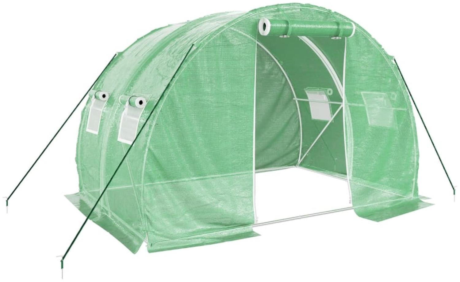 vidaXL Gewächshaus mit Stahlrahmen Grün 6 m² 3x2x2 m 364077 Bild 1