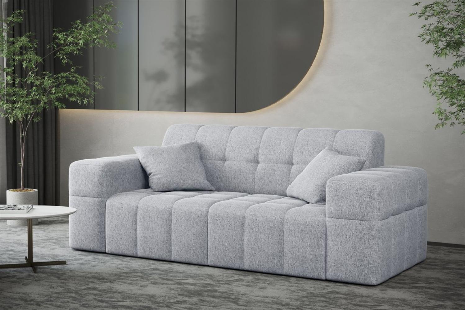 Sofa Designersofa NANCY 2-Sitzer in Stoff Neve Hellgrau Bild 1