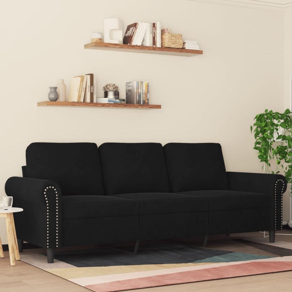 vidaXL 3-Sitzer-Sofa Schwarz 180 cm Samt 359544 Bild 1