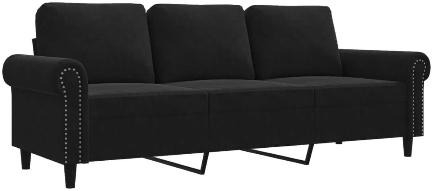 vidaXL 3-Sitzer-Sofa Schwarz 180 cm Samt 359544 Bild 1