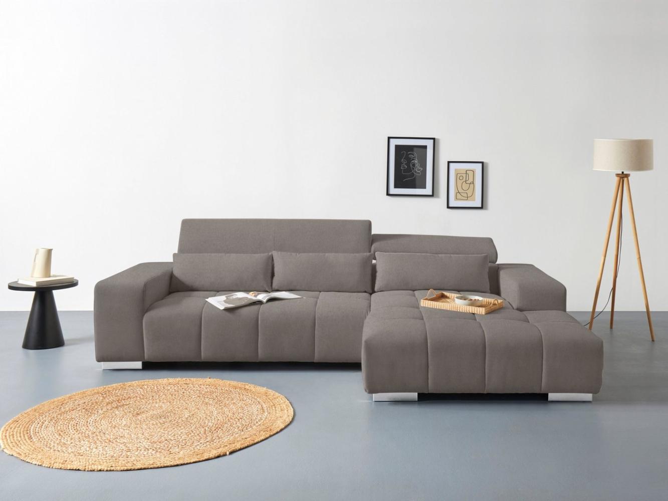 COTTA Ecksofa Orion L-Form, mit Recamiere, inkl. verstellbaren Kopfstützen und 3 Kissen Bild 1