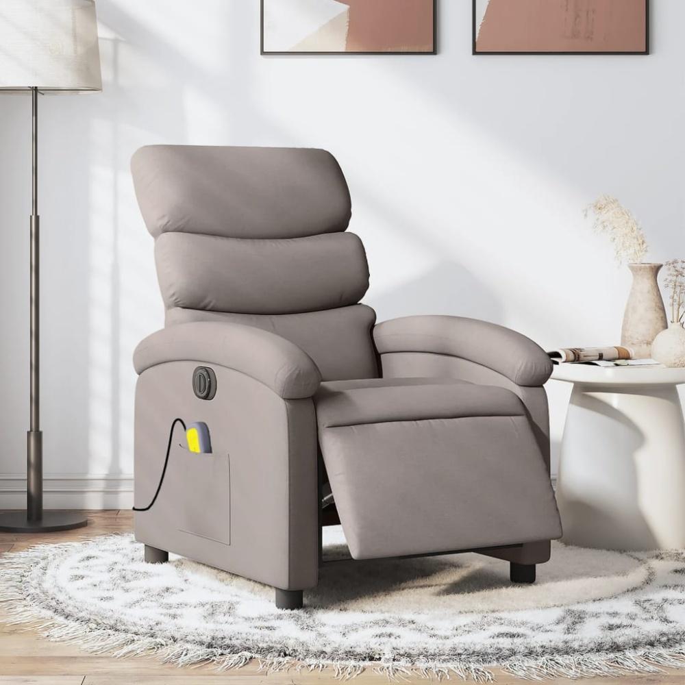 vidaXL Massagesessel Elektrisch Taupe Stoff 3203974 Bild 1