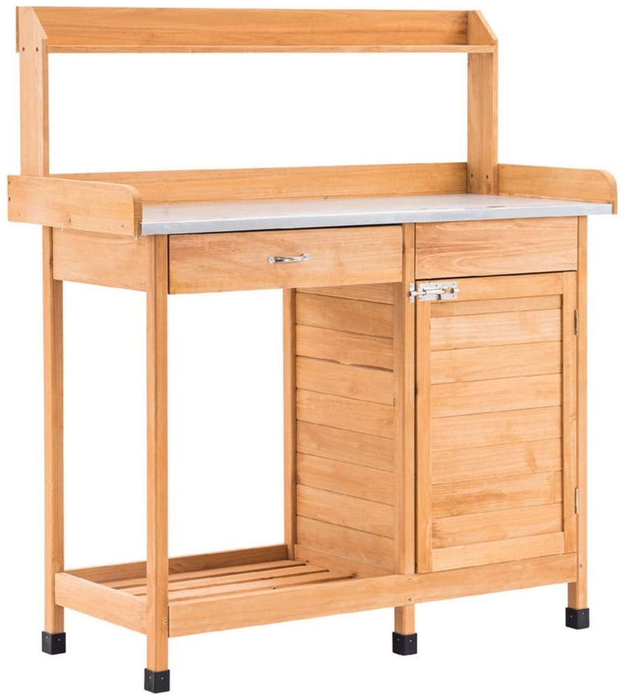 MCombo Pflanztisch MCombo Pflanztisch Gärtnertisch Blumentisch 0440/EY, mit Schublade Unterschrank, Holz, 101 x 45 x 121 cm Bild 1