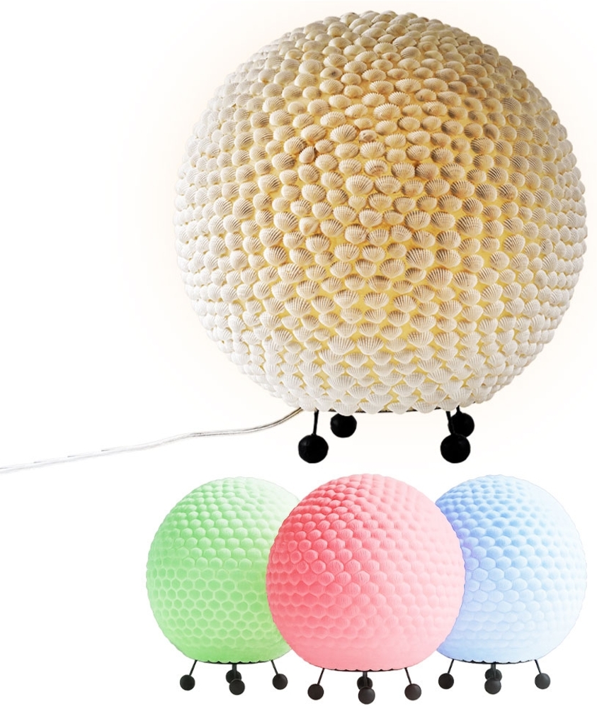 RGB LED Kugel Tischleuchte mit Muscheln verziert, 25 cm, BALI Bild 1