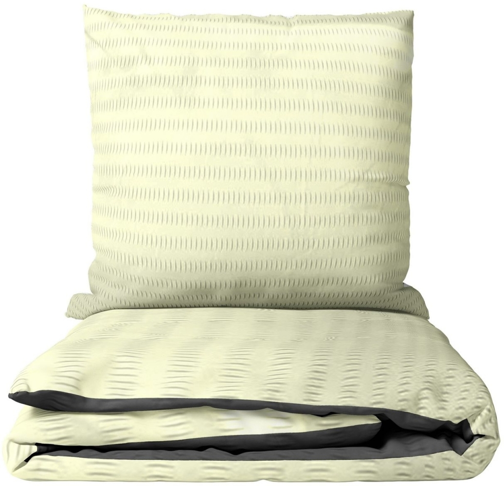 Leonado Vicenti Bettwäsche Allergiker geeignet, Seersucker, 2 teilig, bügel- und knitterfrei, Einfarbig mit Wendeseite Bild 1