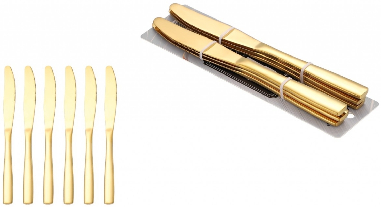 6er Set Speisemesser Messer L 23cm CF1005 Gold Bild 1