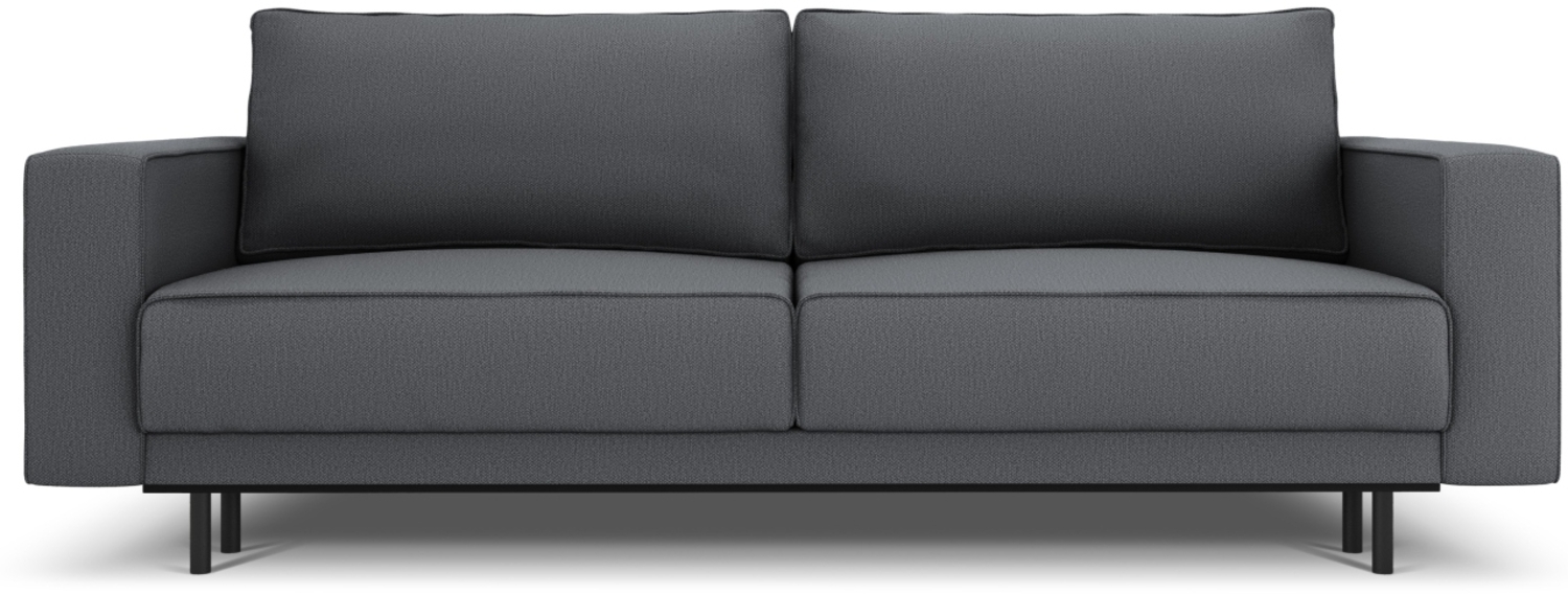 Micadoni Schlafsofa Caro 3-Sitzer Strukturierter Stoff Dunkelgrau 140x200 Bild 1