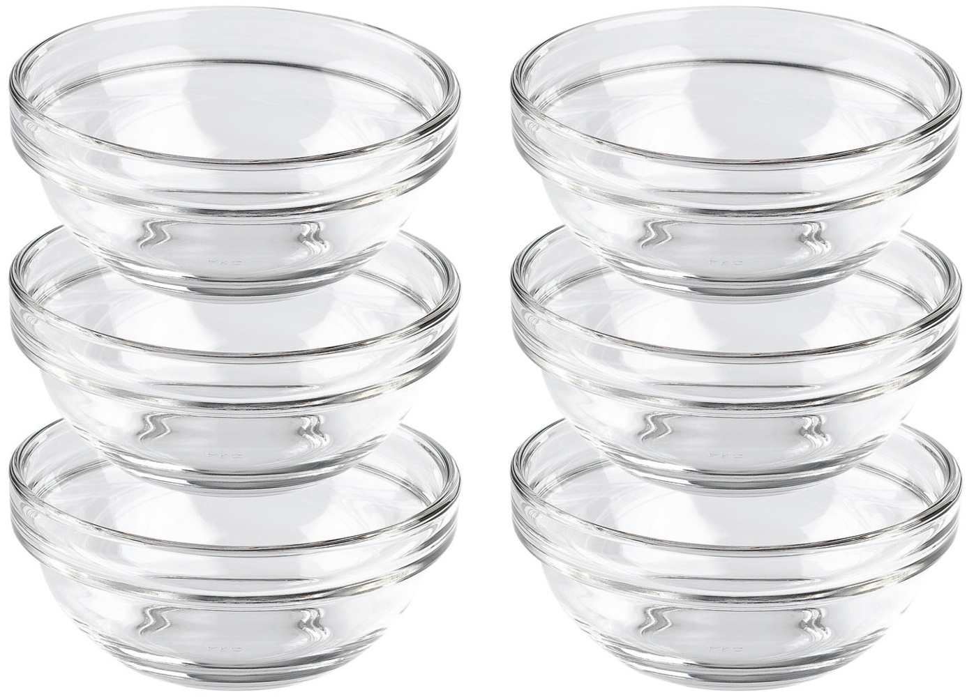 Luminarc 925944 Empilable Schüssel aus Glas, Ø 10,5cm, klar (6er Pack) Bild 1