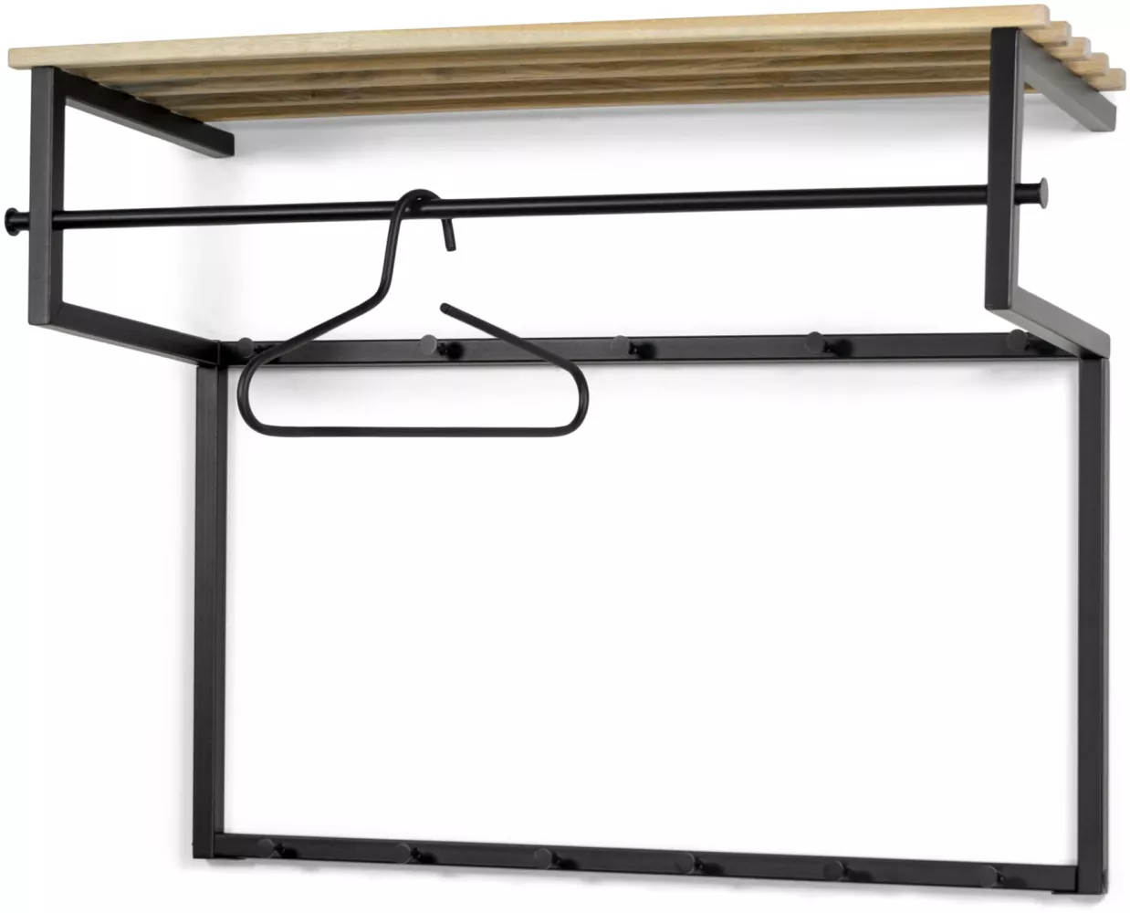 Spinder Design RIZZOLI XL (100 cm) Wandgarderobe - Schwarz / Eichen Bild 1