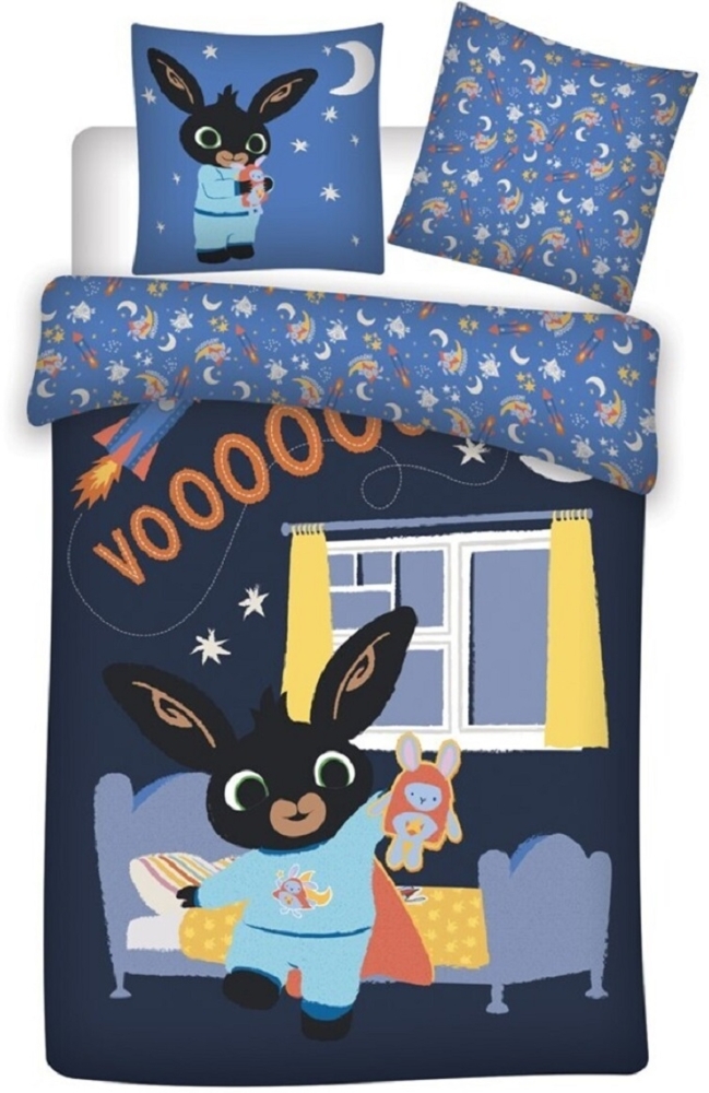 Bing Bettwäsche-Set – 1x Deckenbezug 140x200 & 1x Kissenbezug 65x65 cm für Kinder Bild 1