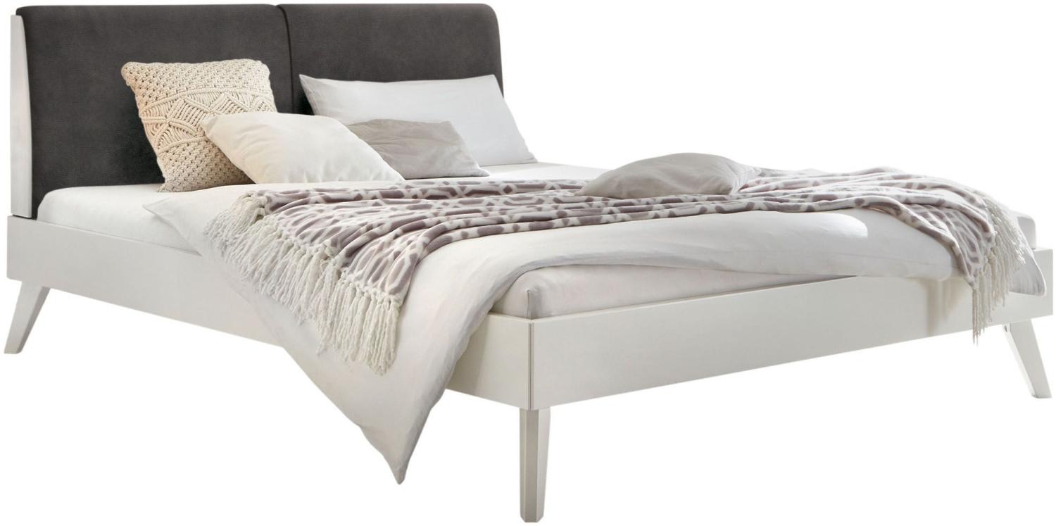 Hasena pronto - Wood Simone Massivholzbett 140x200 Buche weiss deckend, lackiert 327-Pepe beige Bild 1