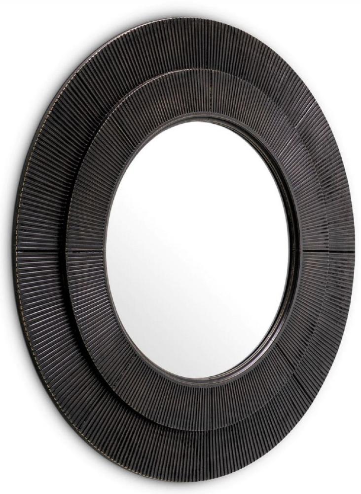 Casa Padrino Luxus Wandspiegel Bronze Ø 90 cm - Runder Wohnzimmer Spiegel - Schlafzimmer Spiegel - Garderoben Spiegel - Luxus Möbel - Luxus Interior Bild 1