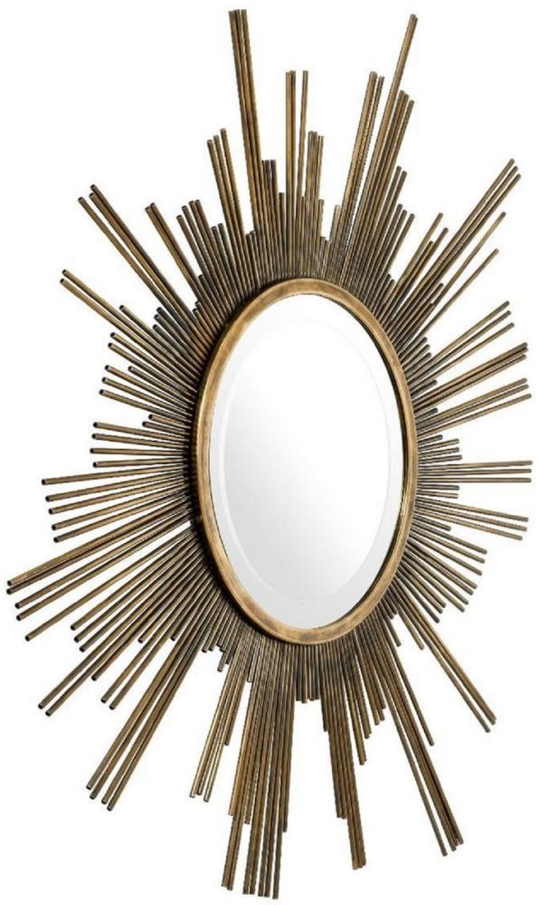 Casa Padrino Designer Spiegel Vintage Messing Ø 82 cm - Garderobenspiegel - Wohnzimmer Spiegel - Luxus Wandspiegel Bild 1