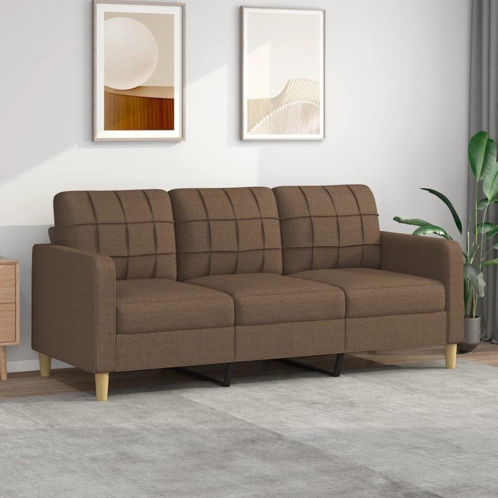 vidaXL 3-Sitzer-Sofa Braun 180 cm Stoff Bild 1