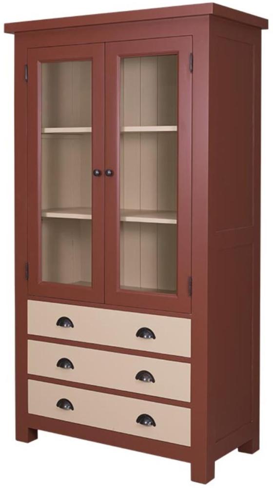 Casa Padrino Landhausstil Küchenschrank Rotbraun / Creme 100 x 50 x H. 180 cm - Landhausstil Küchenmöbel Bild 1