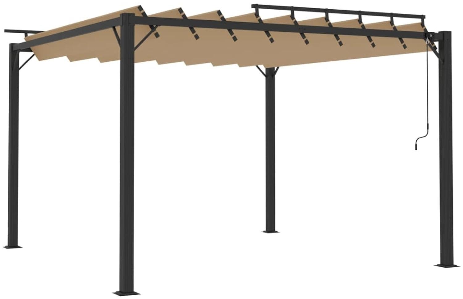 vidaXL Pergola mit Lamellendach 3x3 m Taupe Stoff und Aluminium 313925 Bild 1