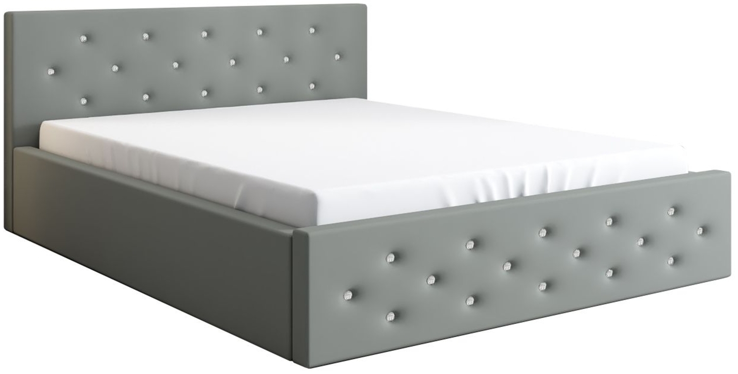 Polsterbett VALI-OM 180x200 ohne Matratze, Bettkasten und Lattenrost. Farbe: Grau 14 Bild 1