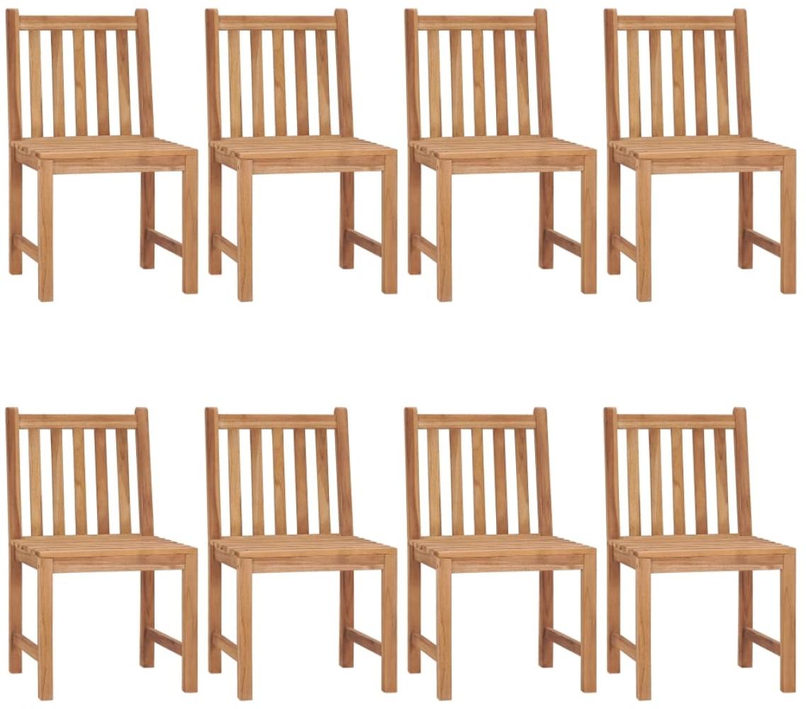 vidaXL Gartenstühle 8 Stk. mit Kissen Massivholz Teak 3073157 Bild 1