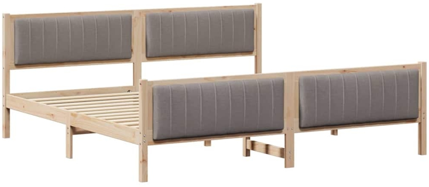 vidaXL Bettgestell Braun und Taupe 200 x 200 cm Massivholz Kiefer 3394301 Bild 1
