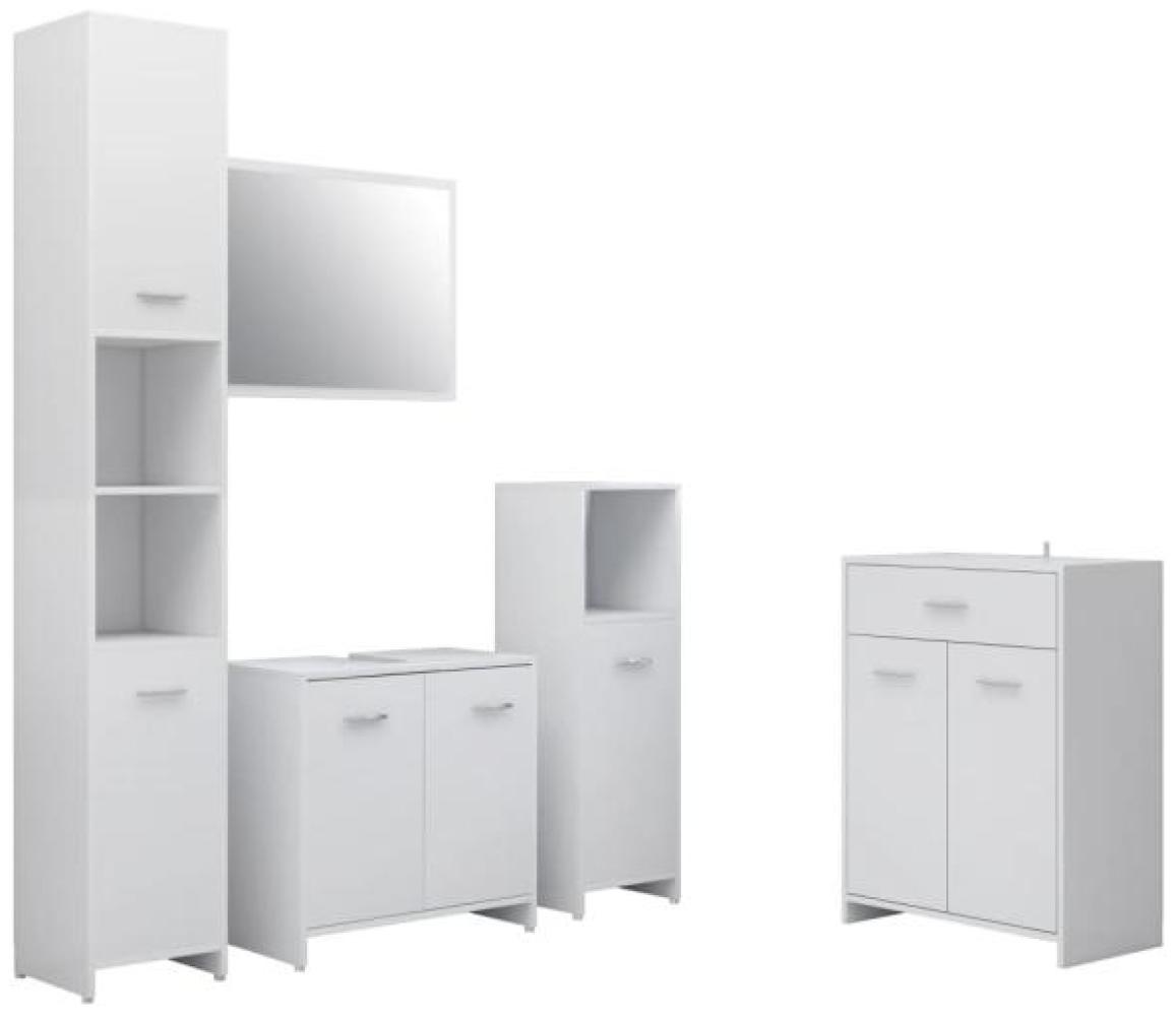 vidaXL 4-tlg. Badmöbel-Set Weiß 3071711 Bild 1
