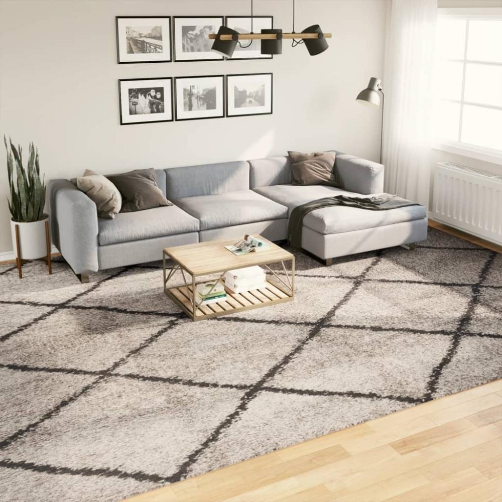 vidaXL Shaggy-Teppich Hochflor Modern Beige Anthrazit 300x400 cm Bild 1