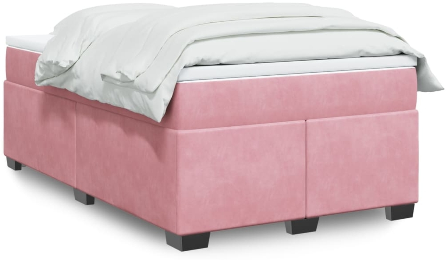 vidaXL Boxspringbett mit Matratze Rosa 120x190 cm Samt 3285274 Bild 1