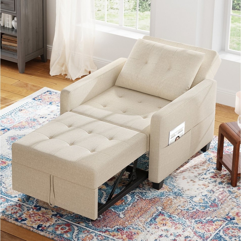 OUNUO Sofa Schlafsofa Klein 3 in 1, Klappsofa & Schlafhocker mit Bettfunktion Bild 1
