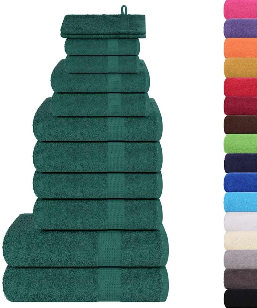 vidaXL 12-tlg. Handtuch-Set Apfelgrün 360 g/m² 100% Baumwolle 137110 Bild 1