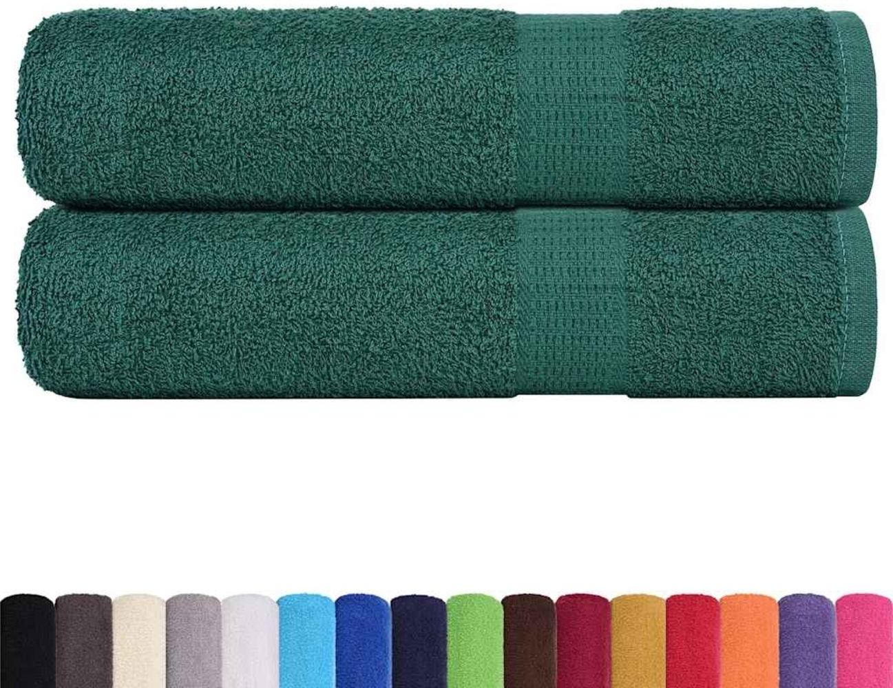 vidaXL Duschtücher FROGN 2 Stk. Grün 70x140 cm 360 g/m² 136857 Bild 1