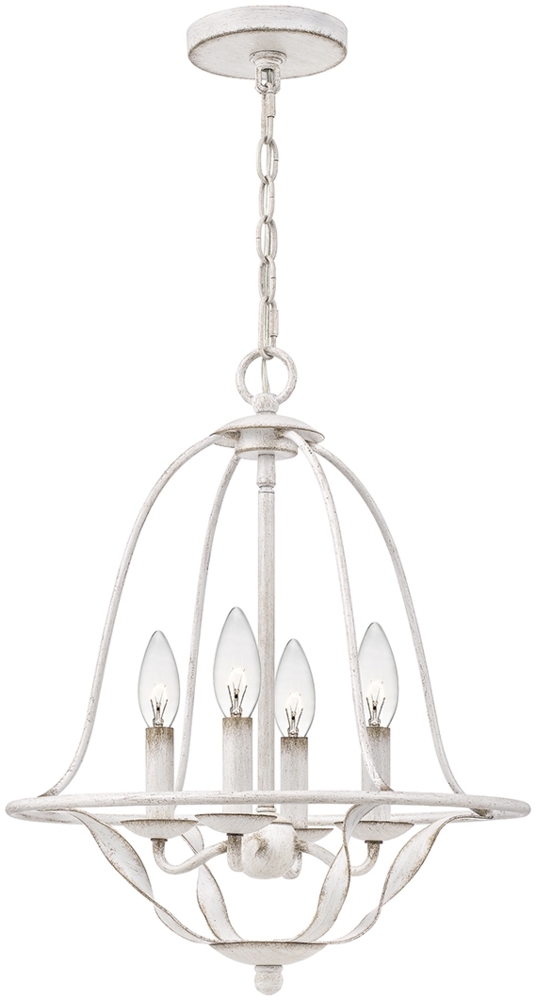 Quoizel QZ-BRADBURY-4P-AWH Hängeleuchte Bradbury E14 40W Stahl; altweiß B:40. 5cm Ø40. 5cm dimmbar höhenverstellbar Bild 1