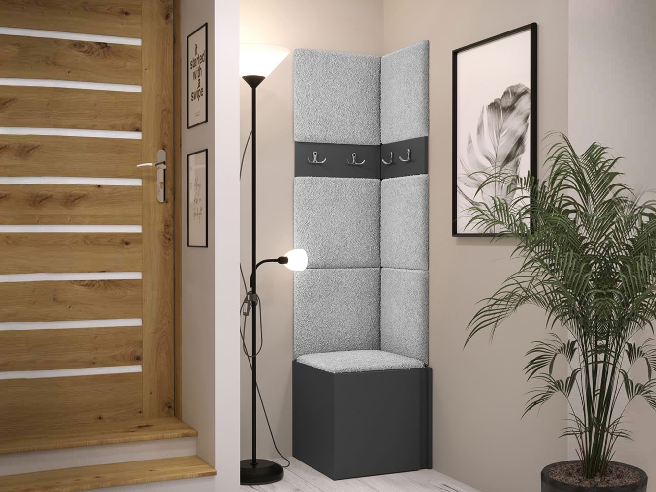 Garderoben-Set Monati XXI (Farbe: Graphit, Abriamo 06) Bild 1