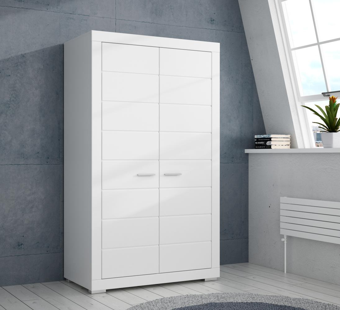 Forte 'SNOW' Kleiderschrank, weiß matt, 115 cm Bild 1