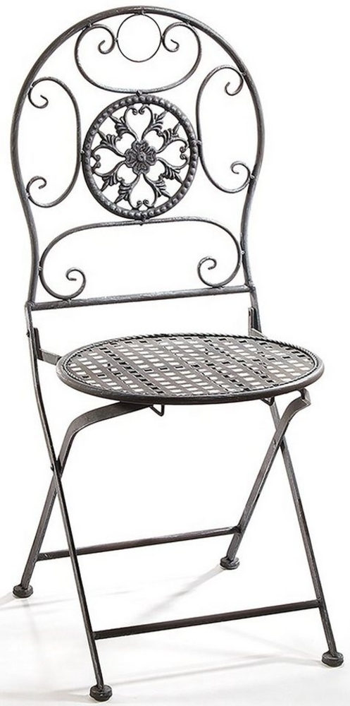 Kobolo 4-Fußstuhl Gartenstuhl Metallstuhl Stuhl aus Metall grau 91cm (zusammenklappbar, 1 St) Bild 1