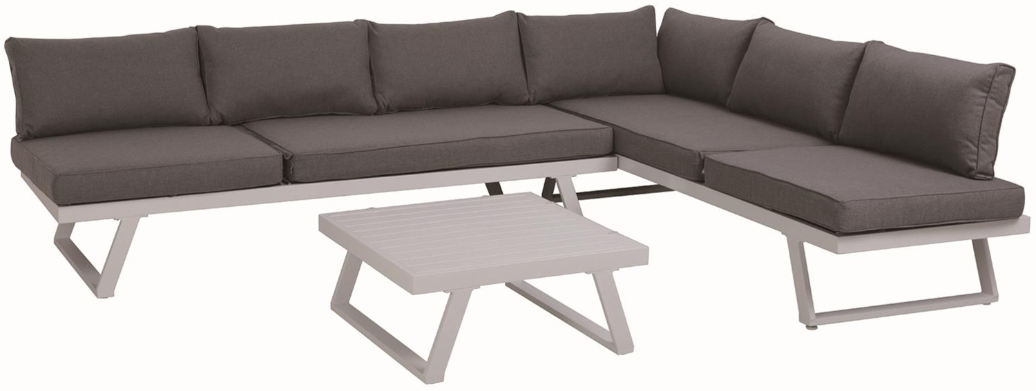 Sitzgruppe verstellbar Eckbank inklusive Polster mit Couchtisch Metallgestell Bild 1