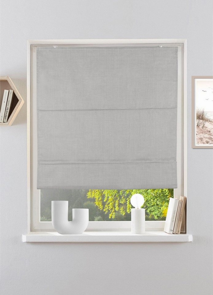 Rollo RIOLA, my home, verdunkelnd, ohne Bohren, freihängend, Klemmfix, Faltrollo in trendiger Leinenoptik NEUHEIT! Bild 1