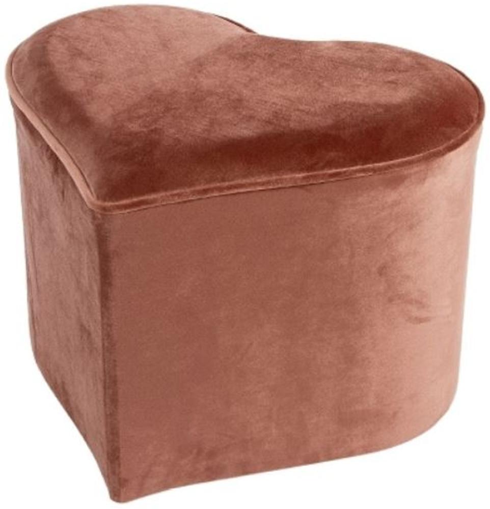 Casa Padrino Designer Herz Sitzhocker Rosa 46 x 40 x H. 54 cm - Herzförmiger Luxus Deko Hocker Bild 1