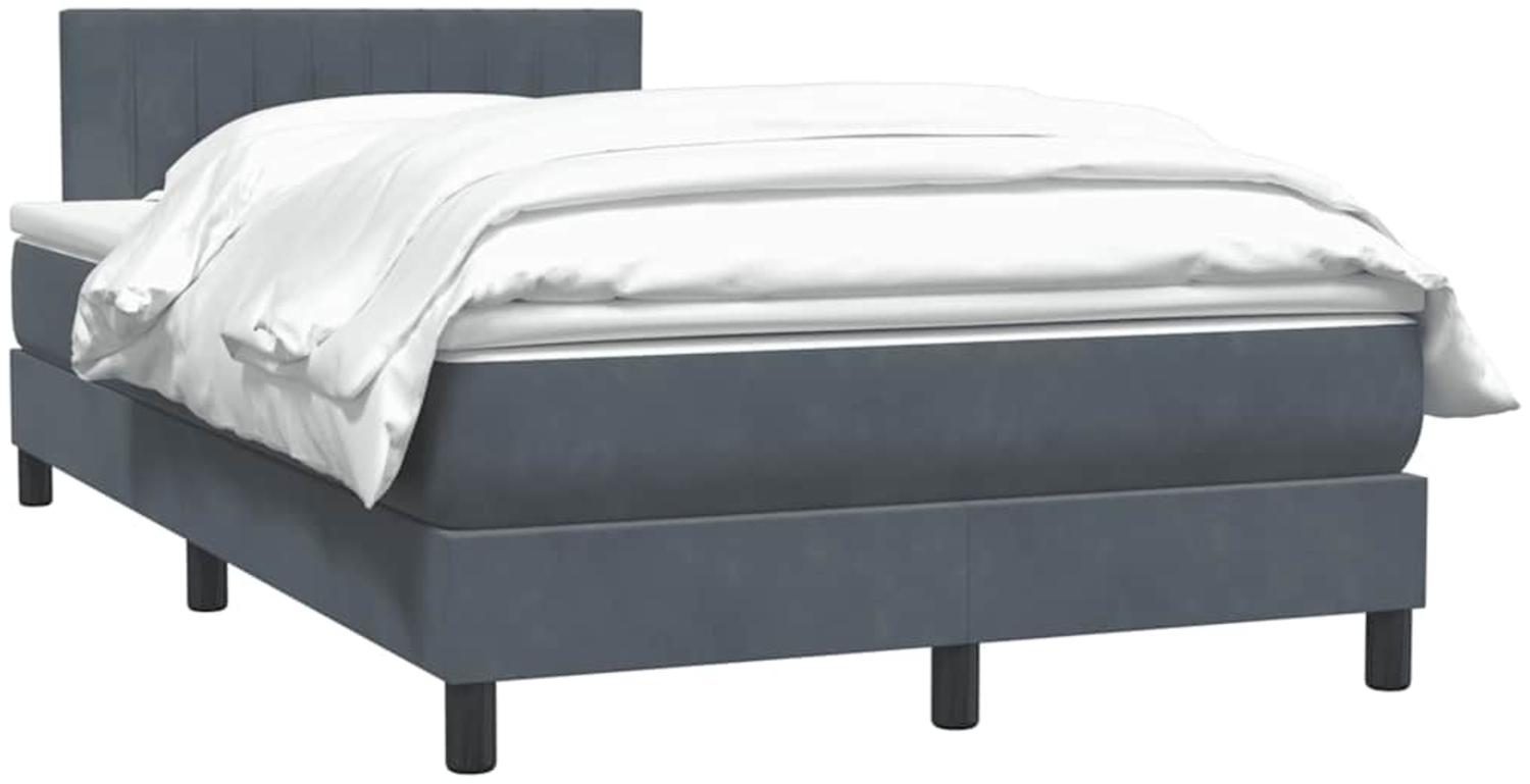 vidaXL Boxspringbett mit Matratze Dunkelgrau 120x210 cm Samt 3316396 Bild 1